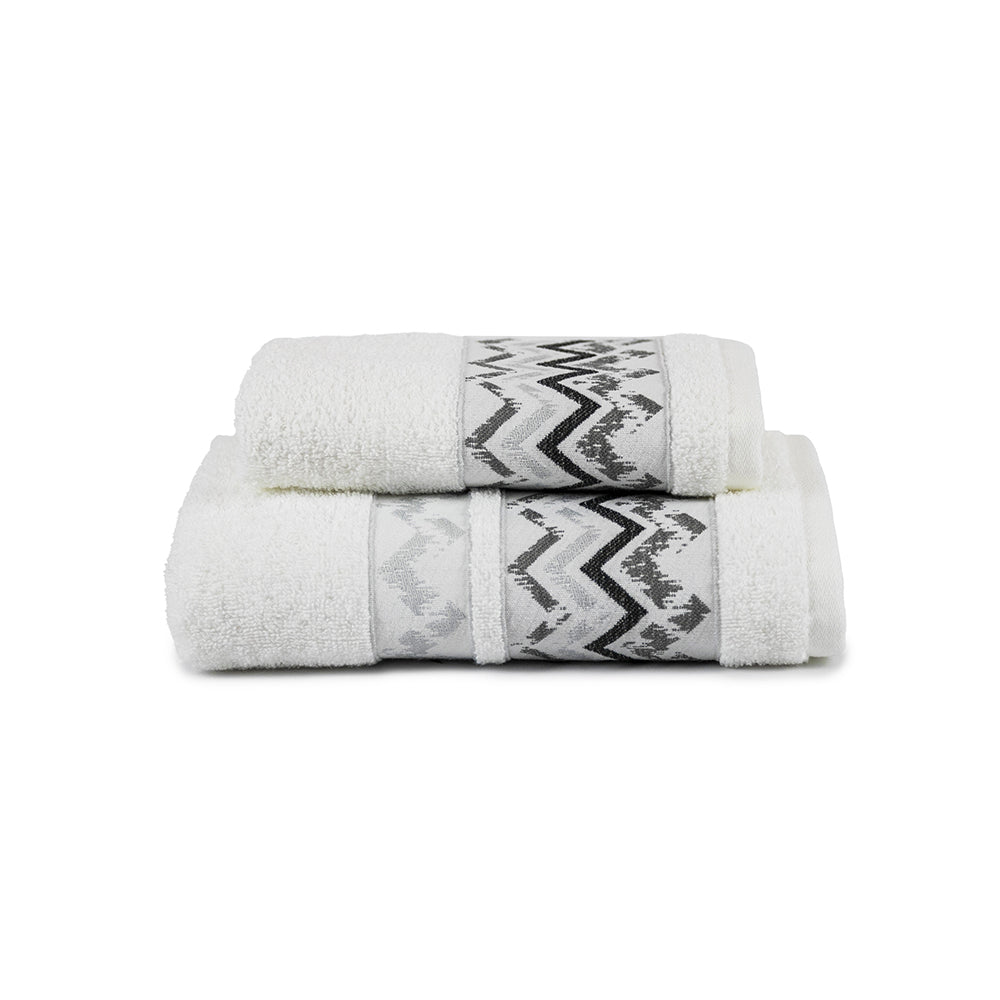 Set Spugne Bagno Cuzco 2 Pezzi Ospite Salvietta in Cotone Jacquard
