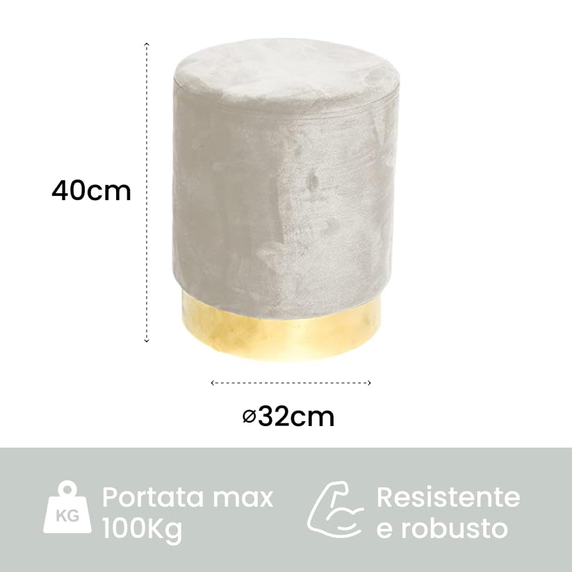 Pouf Cilindro in Velluto