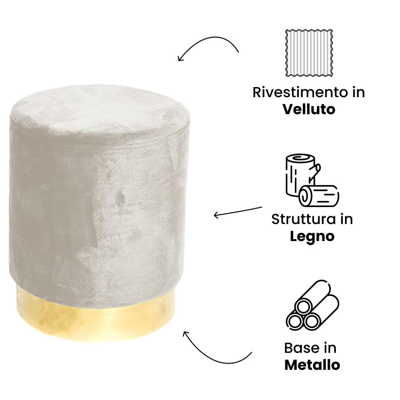 Pouf Cilindro in Velluto