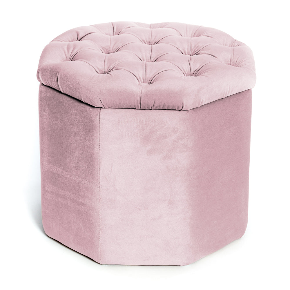 Pouf Ottagonale Contenitore in Velluto