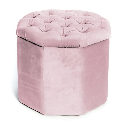 Pouf Ottagonale Contenitore in Velluto