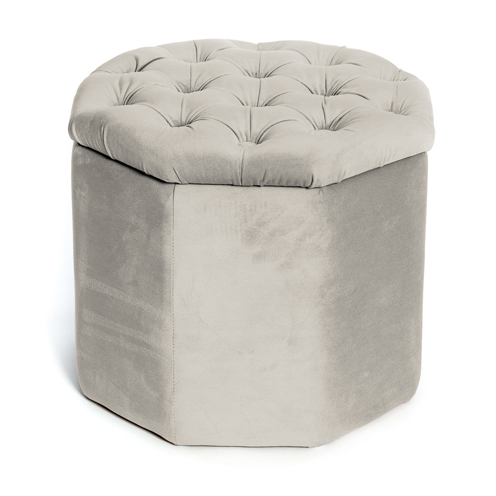 Pouf Ottagonale Contenitore in Velluto