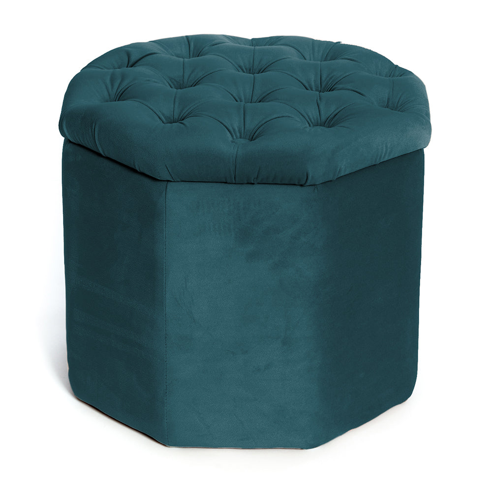 Pouf Ottagonale Contenitore in Velluto